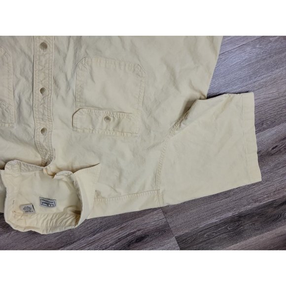 L.L.Bean Men's XL REG Casual Button Shirt Yellow 100% Cotton Chest Pockets SS - Picture 2 of 9